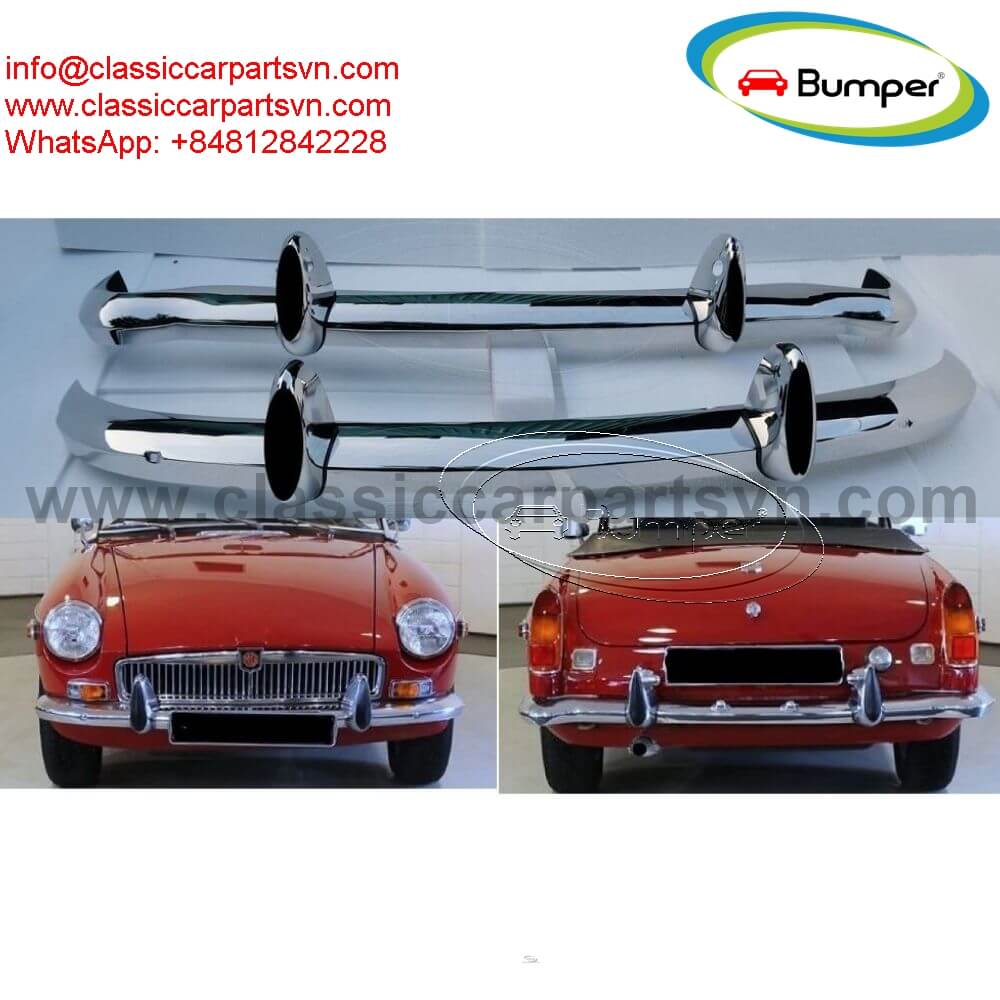 MGB Roadster (1962-1974) bumpers ( over riders with rubber )