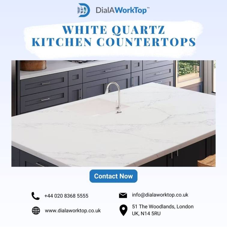 White Quartz Kitchen Countertops