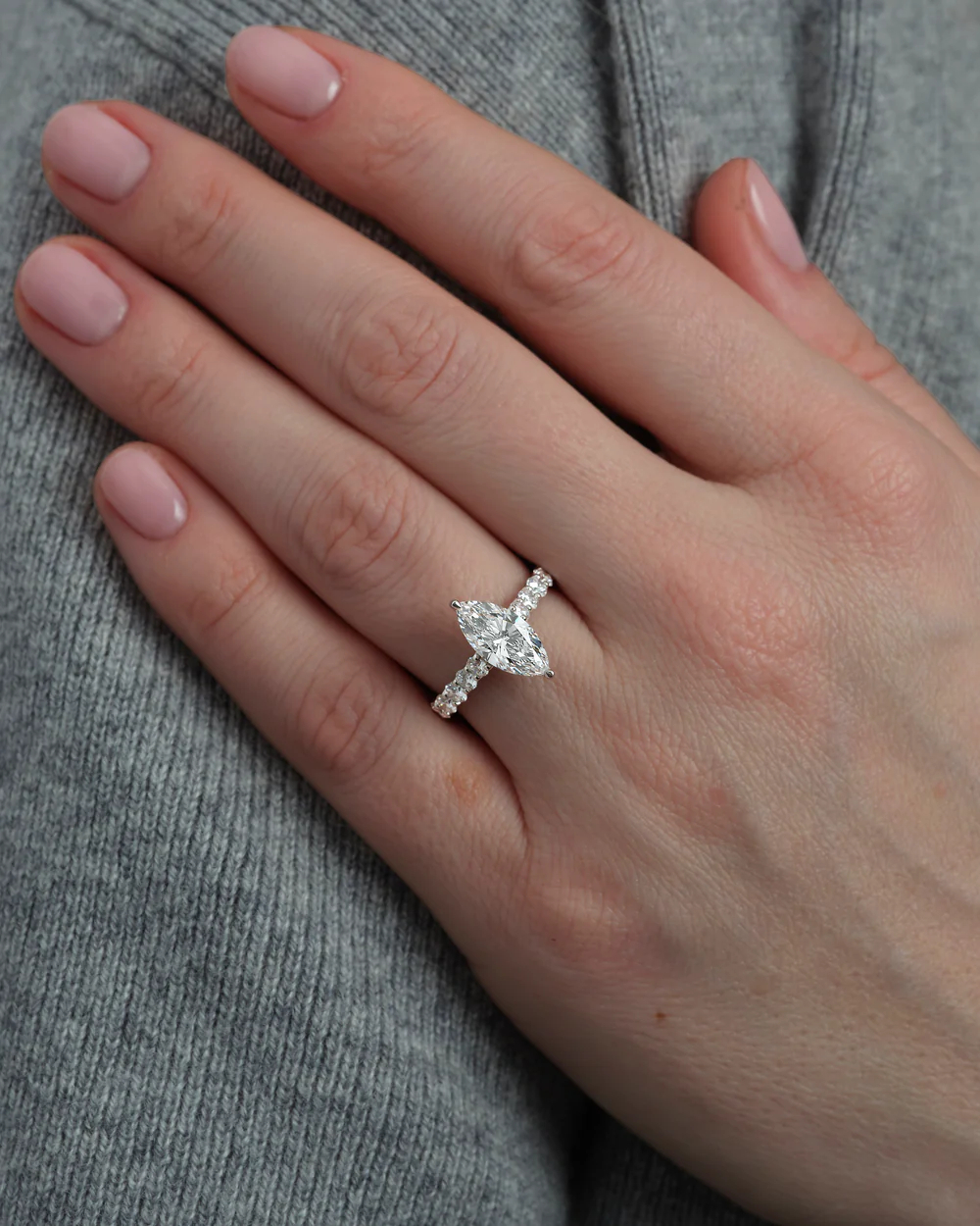 2ct Marquise Cut U Prong Setting
