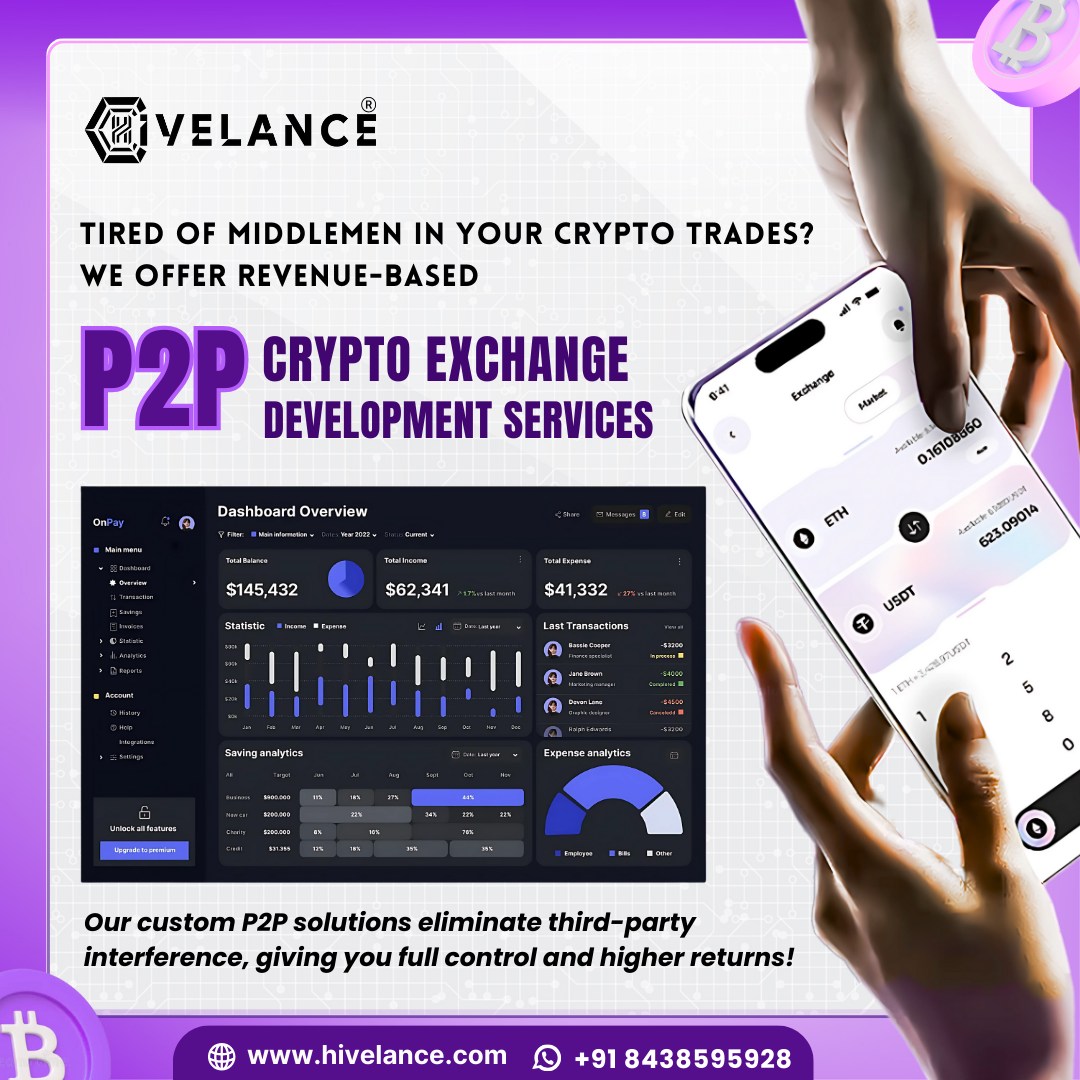 Tired of middlemen in your crypto tradesHivelance offers revenue-based P2P crypto exchange devel (1)