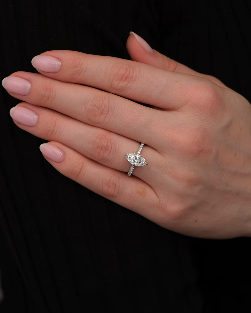 1.70ct Marquise Hidden Halo lab grown diamond engagement rings. 1.70ct Marquise Hidden Halo lab grown diamond engagement rings. 1.70ct Marquise Hidden Halo (2)