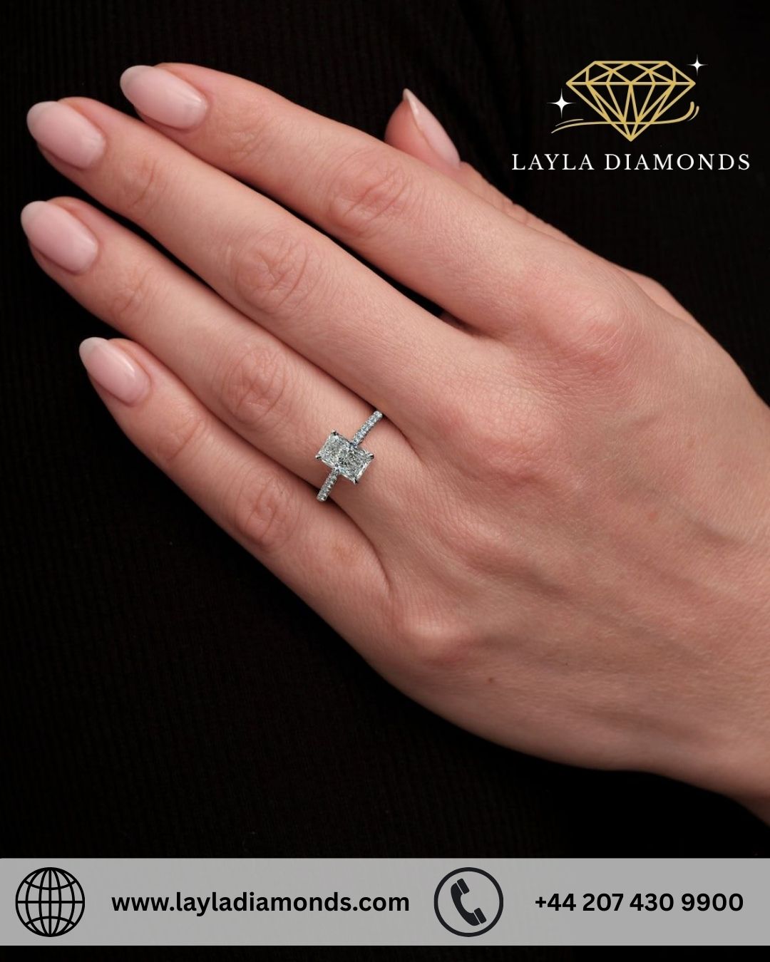 2ct Radiant Floating 3D Setting