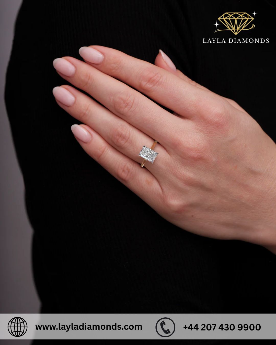 3ct Radiant Cathedral Setting
