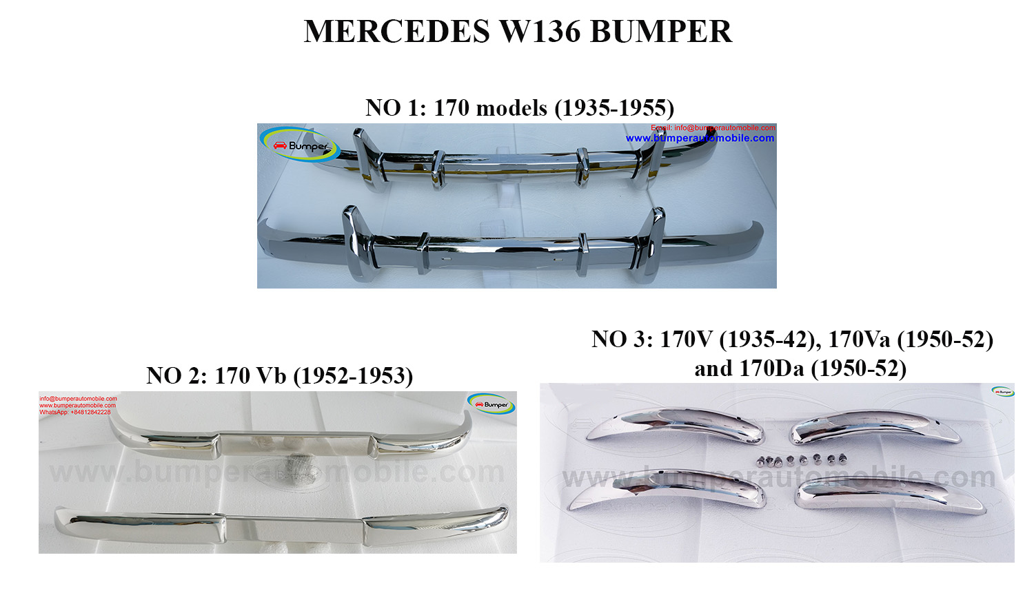 Mercedes W136 W191 170 models (1935-1955) ghep