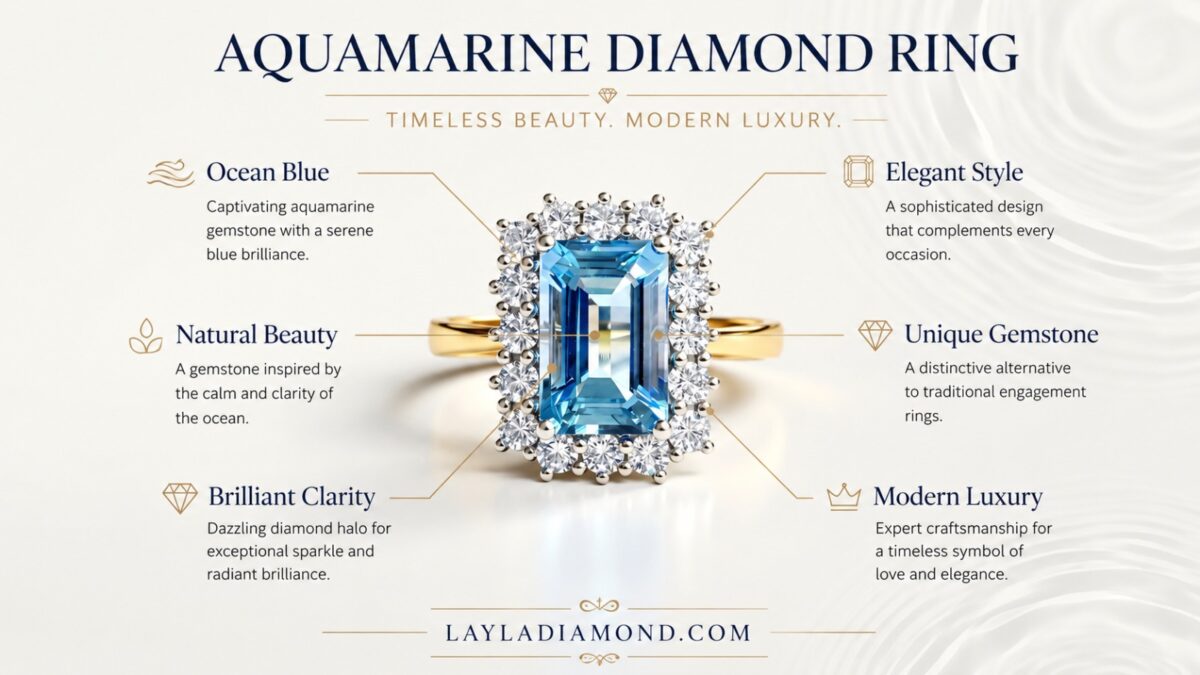 Aquamarine Diamond Ring